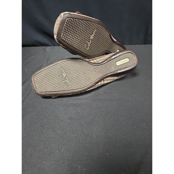 Cole Haan Nke Air Multicolor Tweed Plaid Flats Patent Leather Buckle Sz 8.5 B - Picture 6 of 6